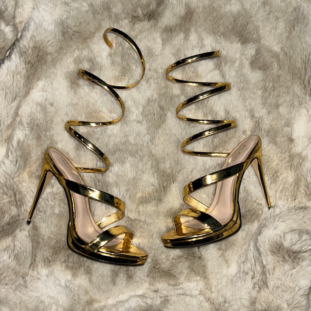 Aldo Gold Strappy Heels